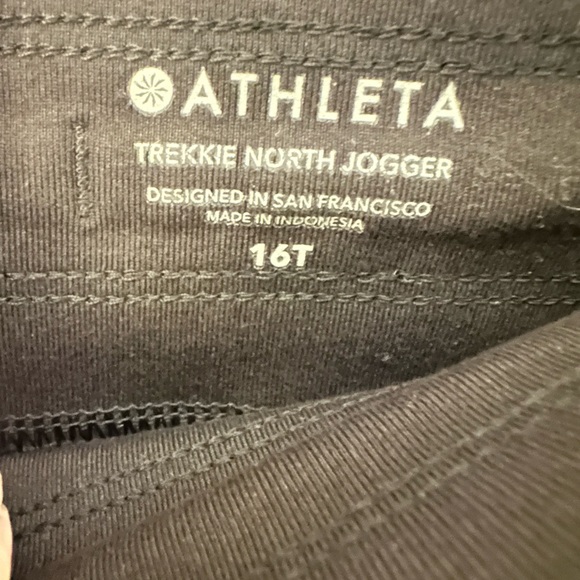 ATHLETA 16L TREKKIE NORTH Black woman Mid-Rise casual activewear JOGGER - Picture 5 of 14